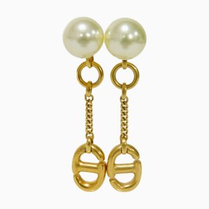 Christian Dior Dior Earrings Tribal Cd Resin Pearl Chain Swing Tribale Ivory E1634Trirs_D301 Women's, Set of 2