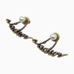 Christian Dior Dior J'Adior Earrings Pearl Gold Gp Plated Accessories Ear Women's, Set of 2