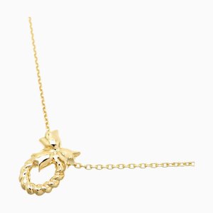 CHRISTIAN DIOR Leaf Motif Women's Necklace K18 Yellow Gold