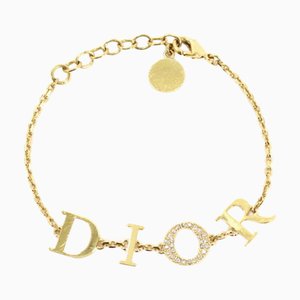 CHRISTIAN DIOR Bracciale Strass Oro Uomo Donna Catena Scintillante A1792