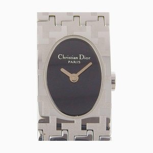 Reloj Dior Miss D70-100 de acero inoxidable plateado de cuarzo con pantalla analógica para mujer con esfera negra