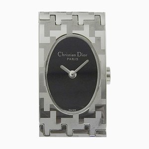 Dior Miss Watch D70-100 Edelstahl Swiss Made Silber Quarz Analoganzeige Schwarzes Zifferblatt Damen