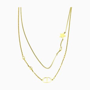 CHRISTIAN DIOR Star Motif Double Rhinestone Necklace N1155PMTCY_D301