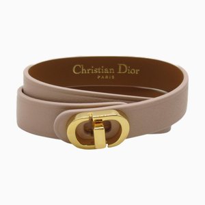 Bracelet Double 30 Montaigne en Cuir Rose par Christian Dior