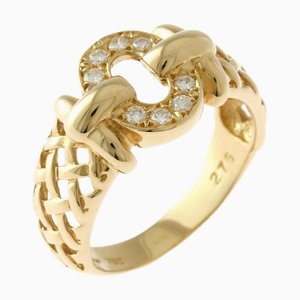 CHRISTIAN DIOR Tamaño del anillo 10.5 Diamante de oro amarillo de 18 quilates para mujer