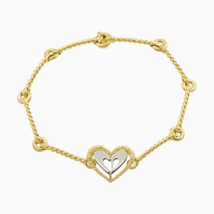 Bracelet 17cm K18 Yg Wg Yellow White Gold 750 Heart by Christian Dior