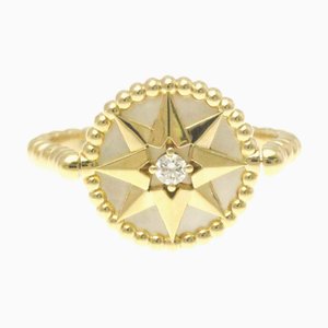 Anillo de concha de diamantes Rose Des Vents Jrdv95191 oro amarillo [18k] Fashion Diamond, anillo de concha de oro de Christian Dior