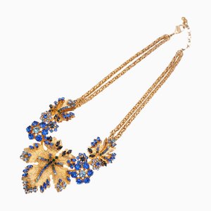 Dior Rhinestone Necklace Leaf Motif Gold 0 by Christian Dior