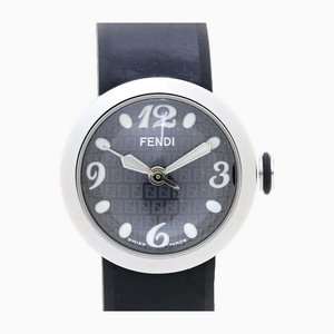 Schwarze Boosra Uhr aus Edelstahl & Kautschuk von Fendi