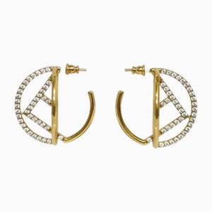 Aretes de oro con diamantes de imitación de Christian Dior. Juego de 2
