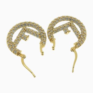Rhinestone Hoop Earrings from Fendi, Set of 2