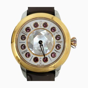 Eye Shine Email Belt Ss 3 Couleurs Quartz Marron Montre Horloge À La Mode Shell Noir Spinelle Topaze Femmes de Fendi