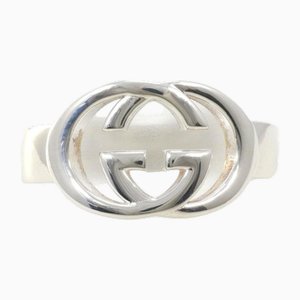 Anello con G intrecciata in argento di Gucci