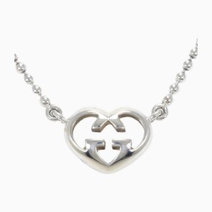 Interlocking G Heart Silver Necklace from Gucci
