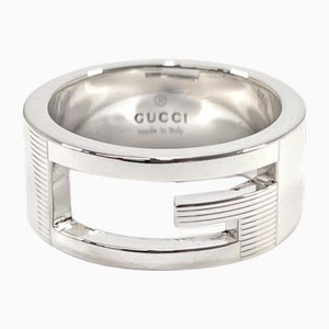 Silberner G-Ring mit Ausschnitten von Gucci
