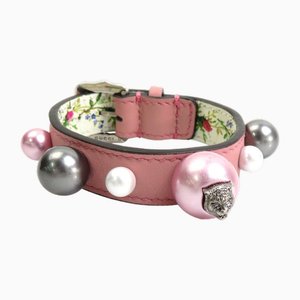 Bracelet in Leather with Fake Pearl from Gucci