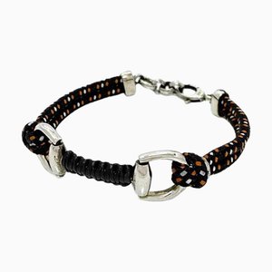 Bracelet Black Silver Orange Horsebit Breath Leather String 925 Sv925 Dot Rope from Gucci