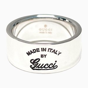 Anello con logo in argento di Gucci