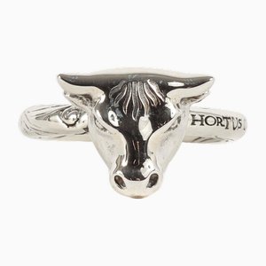 Forest Bulls Head Ring in Sterling Silver from Gucci