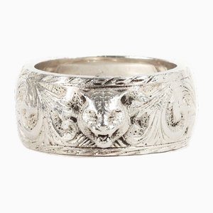 Ineinandergreifender Katzenkopf Ring in Silber von Gucci