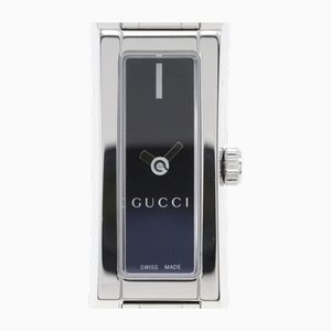 Analoge Edelstahl Quarzuhr mit schwarzem Zifferblatt von Gucci