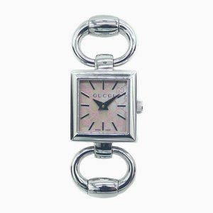Reloj para mujer Tornavoni Square de cuarzo con esfera de concha rosa de Gucci