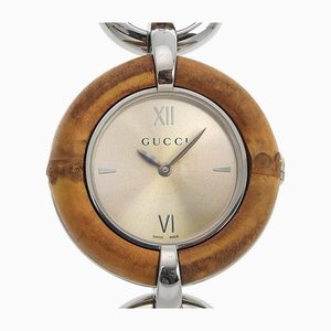 Reloj de bambú de acero inoxidable de Gucci