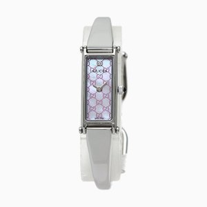 GUCCI 1500L Square Face 1P Diamond Watch Stainless Steel/SS Women's