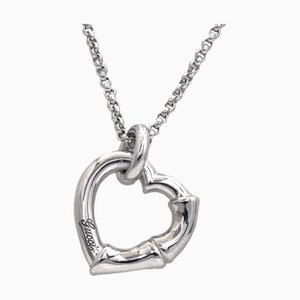 GUCCI Necklace Silver Bamboo 393395 J8400 0702 Ag 925 Heart Ladies Pendant