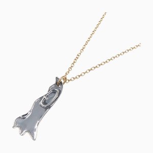 GUCCI GG Ghost Necklace Silver/K18YG Women's