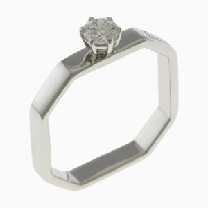 GUCCI Octagonal Ring No. 8 18k K18 White Gold Diamond Ladies