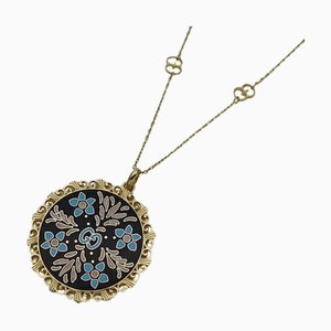 Collana Womens Brand Flower 750yg Enamel Gg Icon Blooms Yellow Gold 479359 Long Jewelry Polished di Gucci