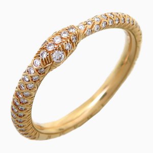 Anello da donna in oro giallo con diamanti Ouroboros di Gucci