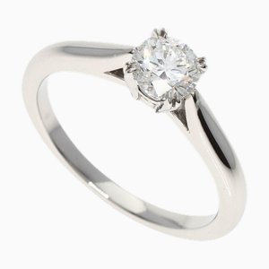 HARRY WINSTON~ Bague diamant solitaire taille ronde E-VVS2-EX Platine PT950 Femme
