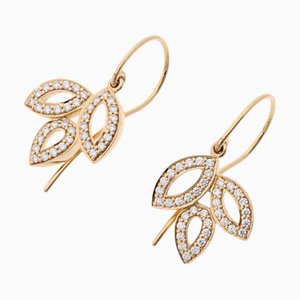 Boucles d'Oreilles pour Femme en Or Jaune K18 Lily Cluster Wire Diamond, Set de 2
