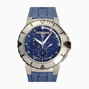HARRY WINSTON Ocean Sports Chronograph OCSACH44ZZ007 Black Blue Dial Watch Men's