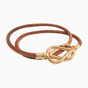 Leather & Metal Atame Bracelet from Hermes