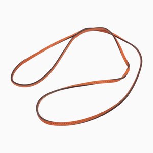 Hermes Raniere Choker Necklace Bracelet Leather Strap Orange