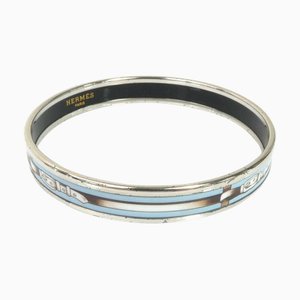 HERMES Bracelet Jonc Email Métal/Émail Argent/Bleu/Multicolore Femme