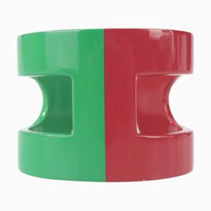 Braccialetto Ano in plastica rosa verde bicolore di Hermes