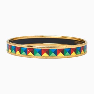 Emaille PM Pyramid Cloisonne Armreif in Gold von Hermes