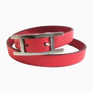 Salmon Pink Double Bracelet from Hermes