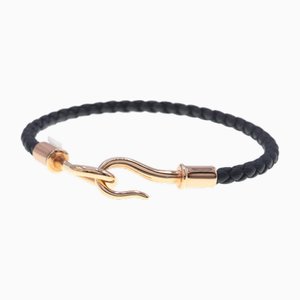 Jumbo Bracelet in Pink Gold and Leather from Hermes