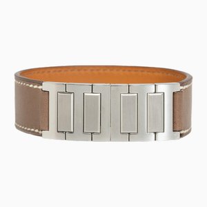 Bracelet Bangle in Brown Leather from Hermes
