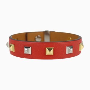 Mini Dog Square Crew Bracelet in Red from Hermes