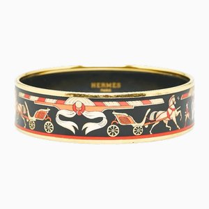 GM Hakuba Cloisonne Bangle Bracelet in Gold from Hermes
