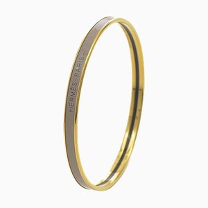 HERMES Uni Bangle Bracelet Gold/Etoupe