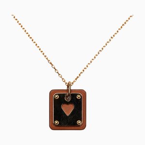 Asdukour Pm Heart Pendant Necklace Gold Swift Ladies from Hermes