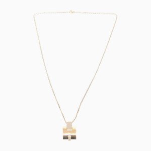 Irene H Motif Metal Rose Gold Necklace from Hermes