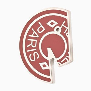 HERMES Carrousel Pin Badge Serie Broche Metal Lacado Plata Rojo S-154905